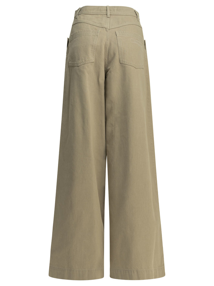 Max Mara Casual Wide-Leg Pants Trousers - Beige | 87b77c4809e962c2df8d7f3755940db47bb31b05