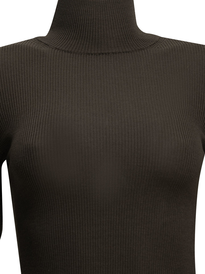 Max Mara Virgin Wool Turtleneck Sweater Knitwear Brown