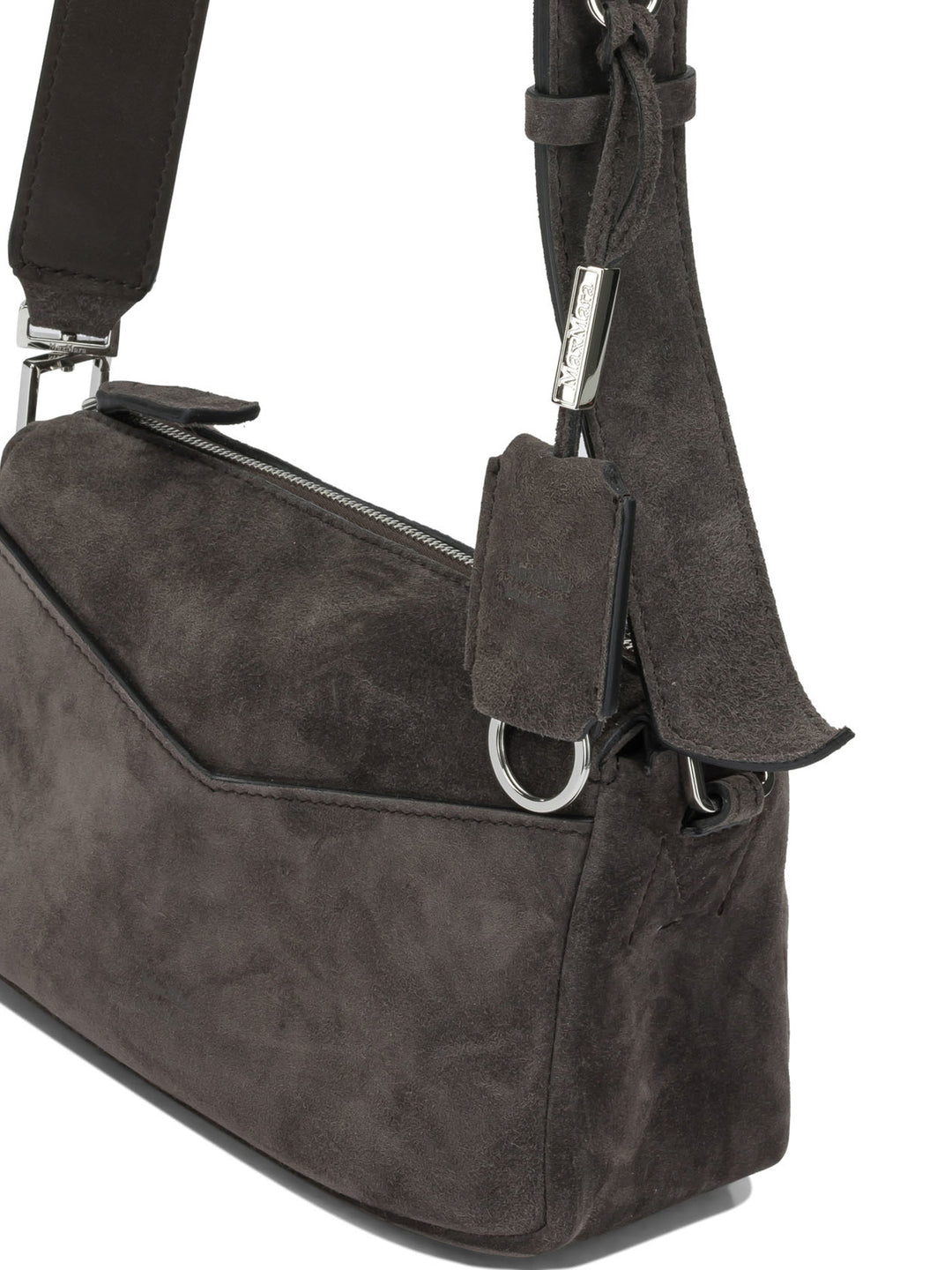 Max Mara Small Suede Handbag Brown