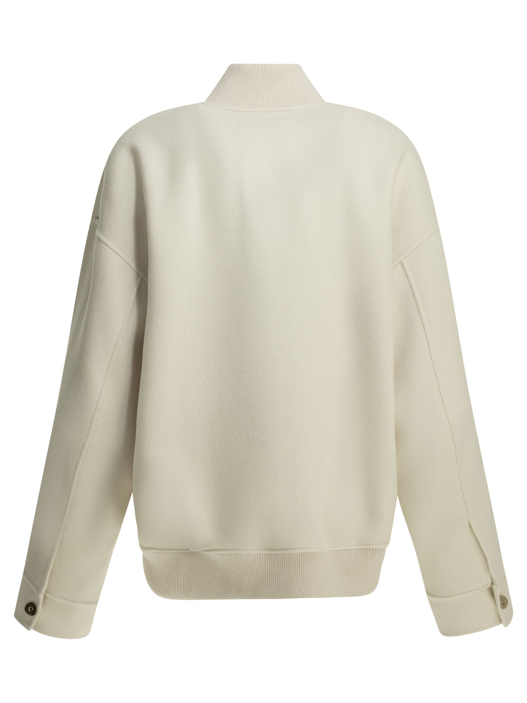 Max Mara Sportmax Virgin Wool Bomber Jacket Jackets and Coats - White | 42548c5add1ed476b67b7d610cb39e58094b56f0