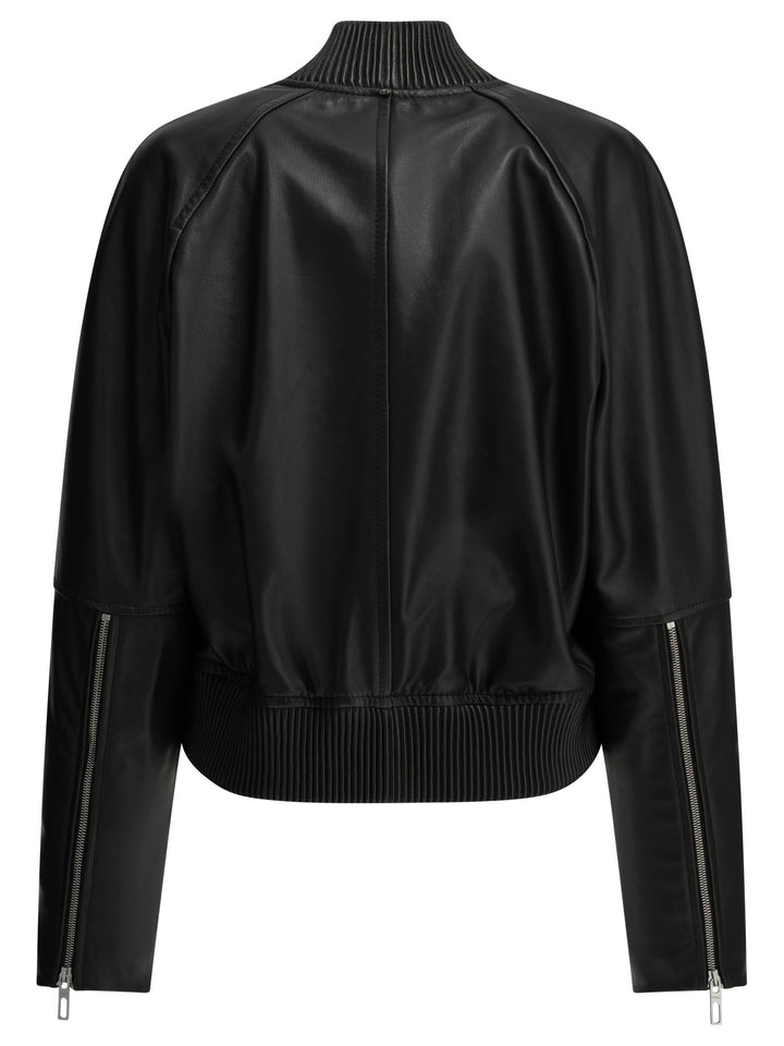 Max Mara Sportmax Nappa Leather Jacket Jackets and Coats - Black | 543dde08b4acf45bc76a6441345bae571cd29ac9
