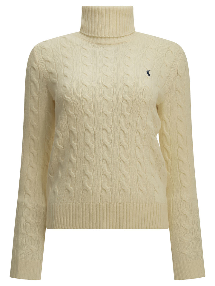 Polo Ralph Lauren Turtleneck Sweater With Logo Knitwear - White | daa61917385e819eff2df47a120508737b321742