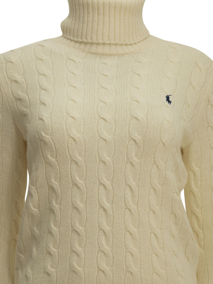 Polo Ralph Lauren Turtleneck Sweater With Logo Knitwear - White | 543a253d019ce718dd18e501b23eb3a8253e14b4