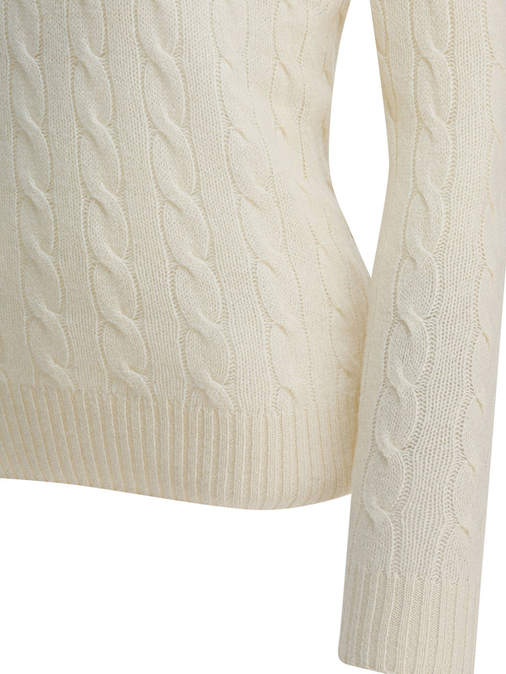 Polo Ralph Lauren Crewneck Sweater With Logo Knitwear - White | 4717e8a00999e5c399373e29efc2f341e9723277