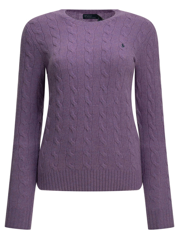 Crew-Neck Sweater With Logo Knitwear Purple
