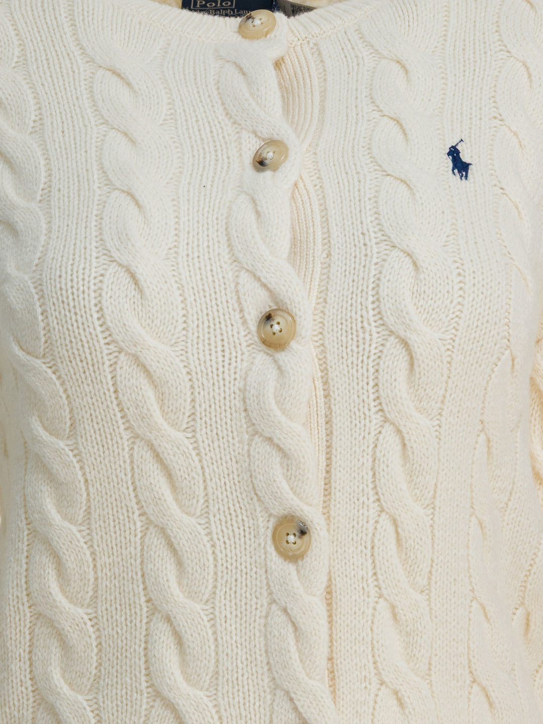 Polo Ralph Lauren Wool And Cashmere Cardigan With Logo Knitwear - White | cb382f8cf8f6b2c276c18c819b5949ae2042a894