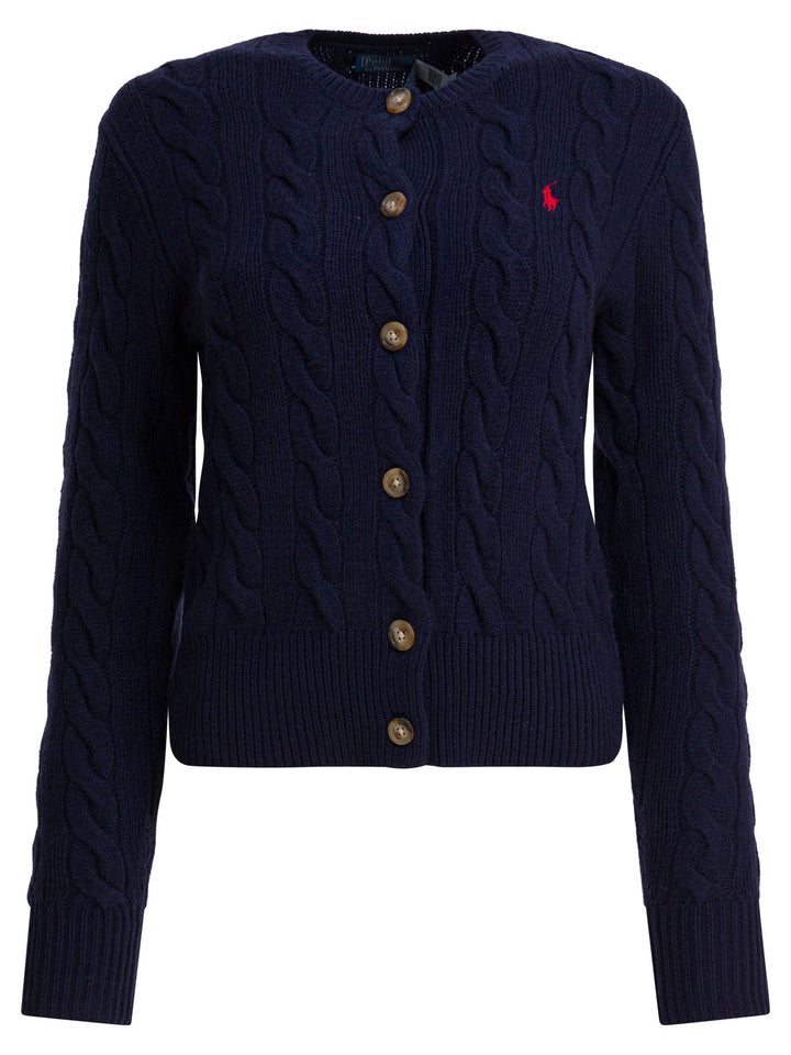 Polo Ralph Lauren Wool And Cashmere Cardigan With Logo Knitwear - Blue | 1d14ca587e1e3175b17371354535b63c10dc0761