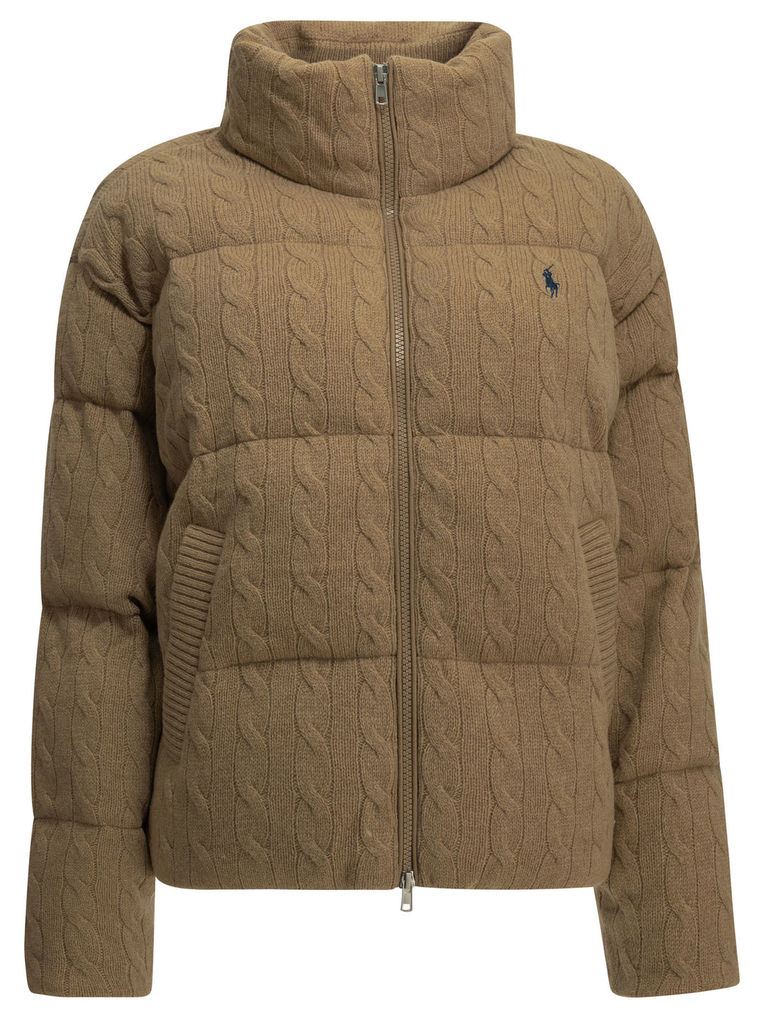 Polo Ralph Lauren Short Down Jacket Made Of Wool And Cashmere Knit Jackets and Coats - Beige | b7ffbcc08891145dccfd8ca5690189f472456077
