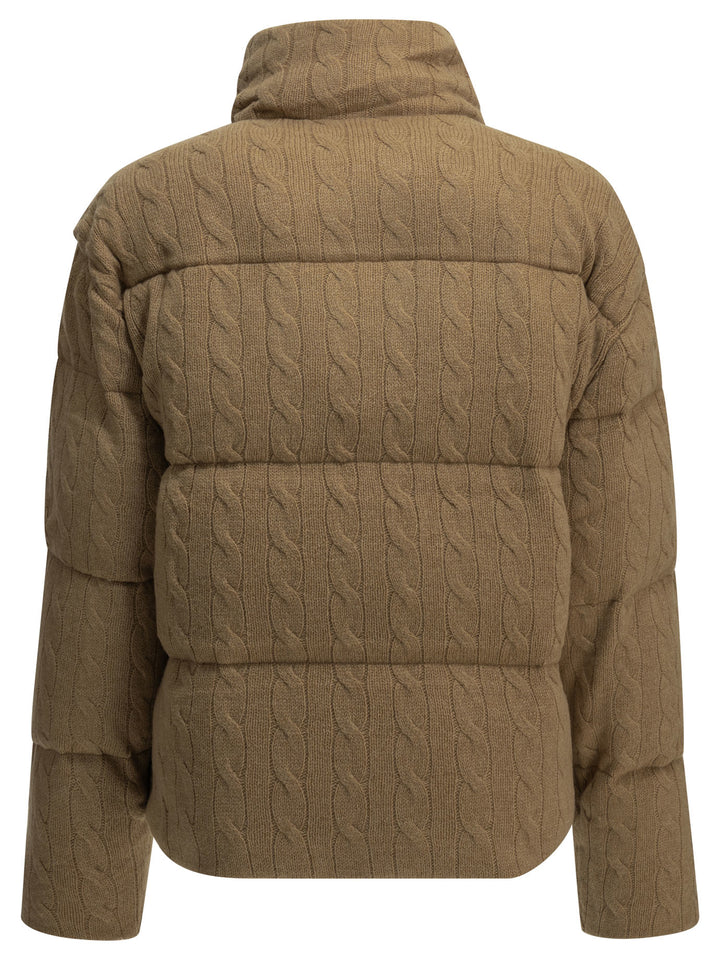 Polo Ralph Lauren Short Down Jacket Made Of Wool And Cashmere Knit Jackets and Coats - Beige | 1804856b6de2761e6b080da9d95d667ea2ffd085