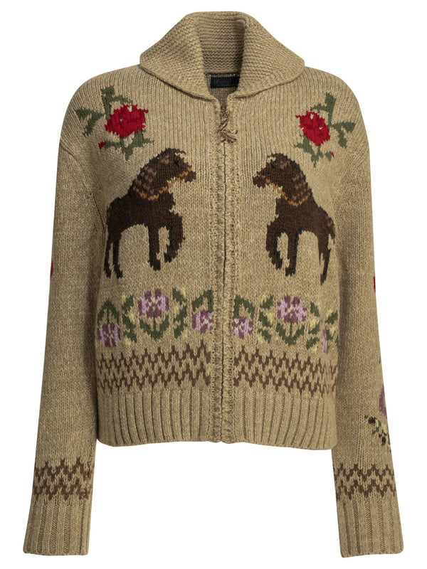 Textured-Knit Cardigan Knitwear Beige