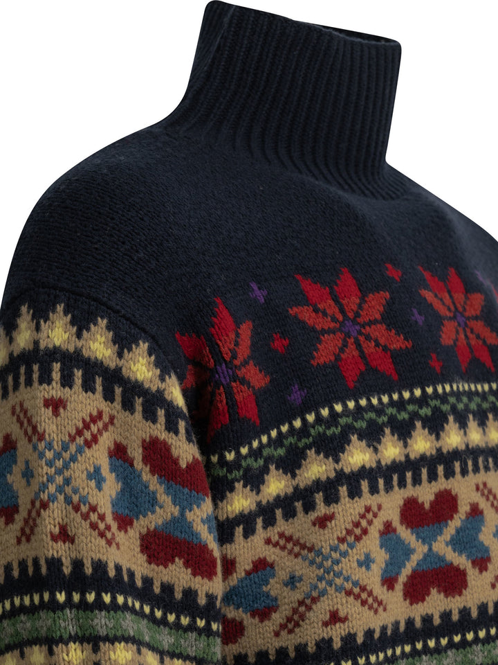 Polo Ralph Lauren Wool And Cashmere Turtleneck Sweater Knitwear - Blue | 3389fa46017cfcdf7d00e6c9e9a7ae9442f9f140