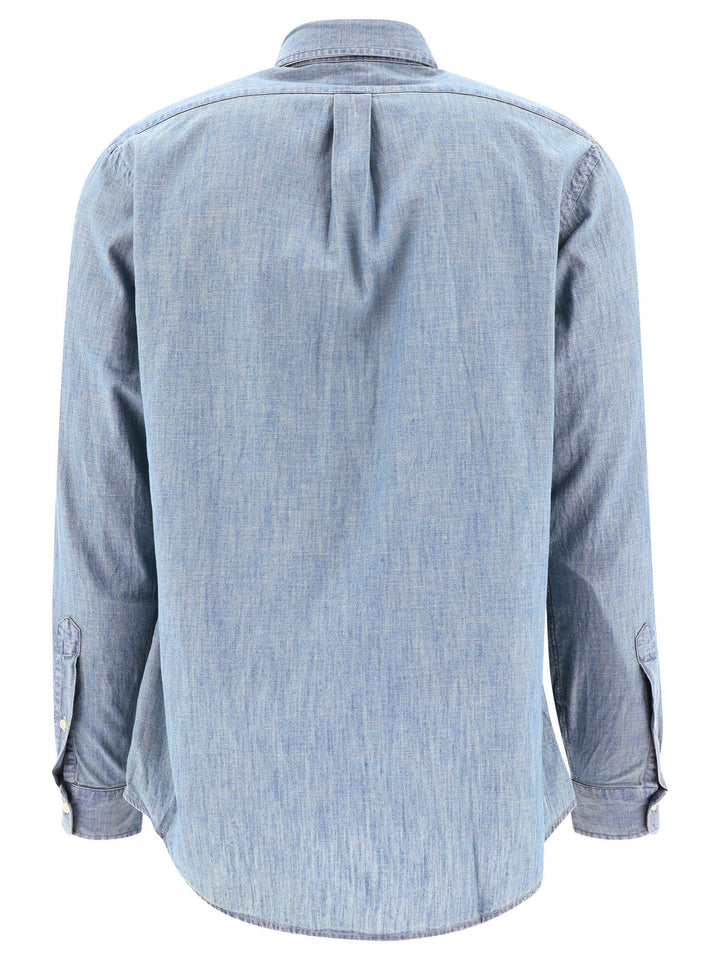 Polo Ralph Lauren Custom-Fit Casual Chambray Shirt Shirts - Light blue | 15118fafbd8c866861c343af3478da261446d843