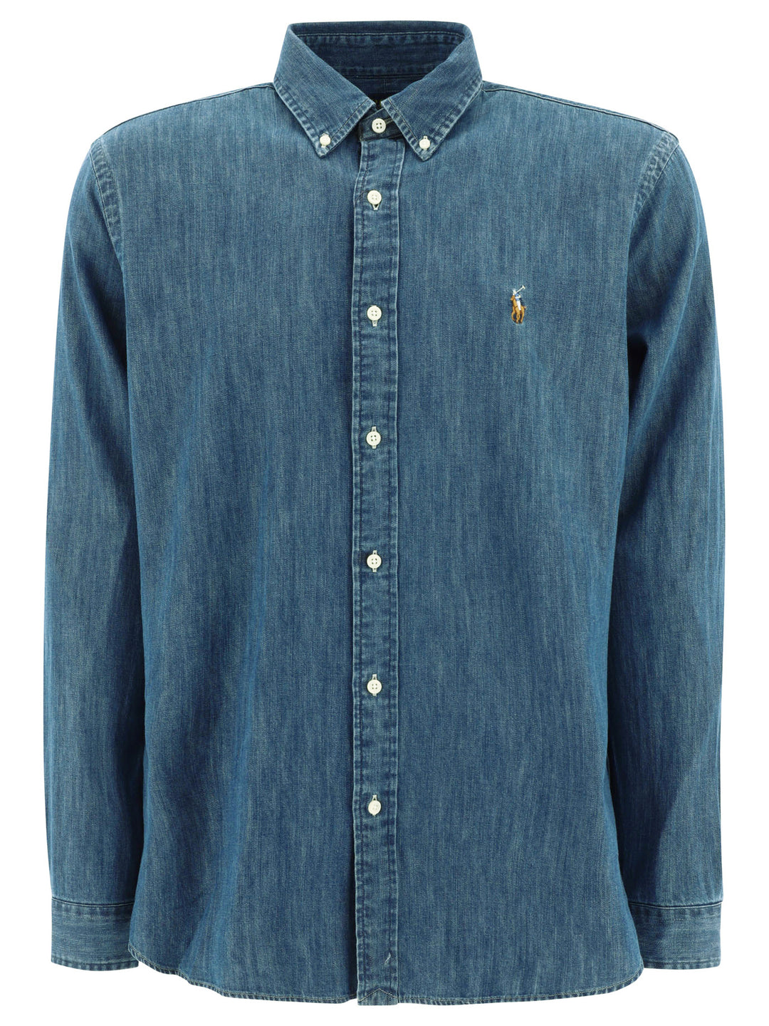 Polo Ralph Lauren Custom-Fit Casual Shirt With Logo Shirts - Blue | ec18bb17a1e875f298d7154d476aa37935558943