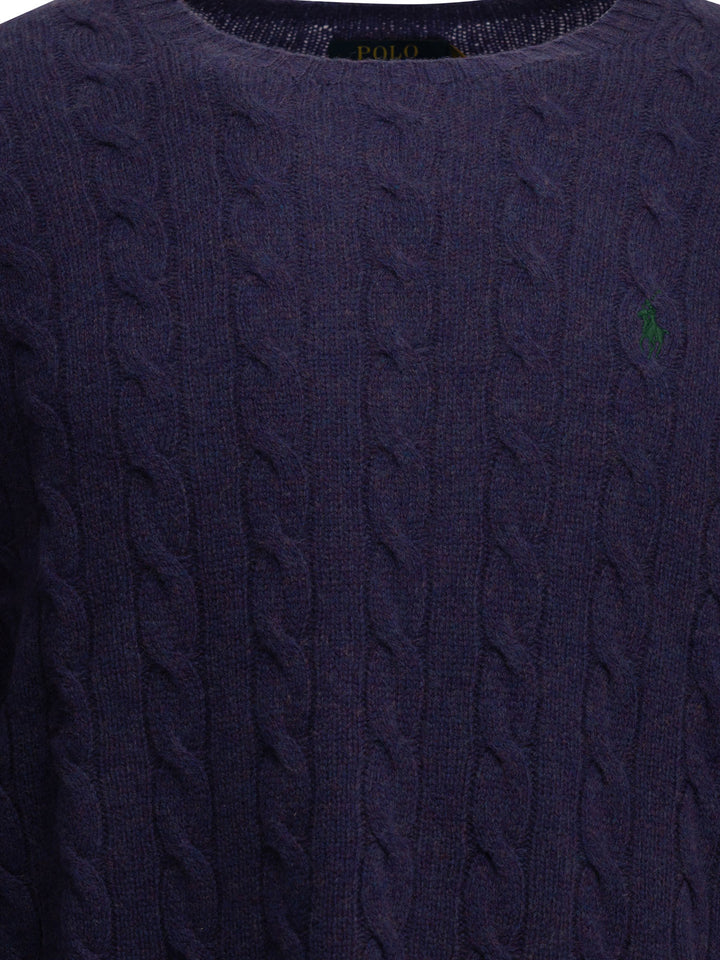 Polo Ralph Lauren Crew-Neck Sweater With Logo Knitwear - Purple | fef48dbf895e8810179f5f8baa59aa6c7351ac51