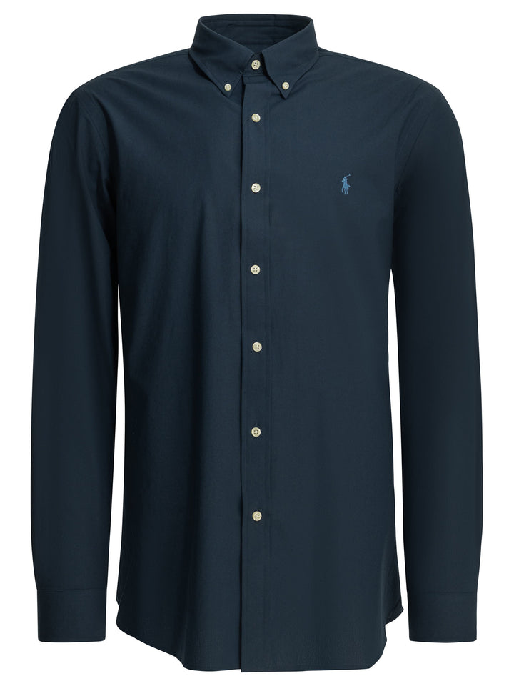 Polo Ralph Lauren Custom-Fit Casual Shirt With Logo Shirts - Blue | 947828453c630d6f3b92a135b6e864cc0929e179
