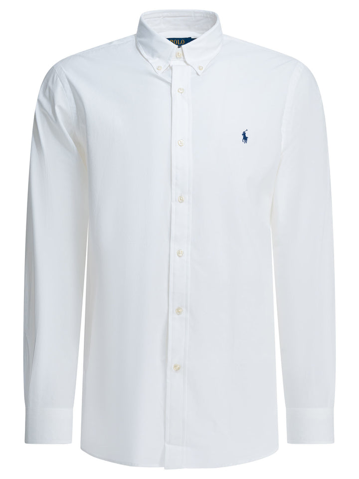 Polo Ralph Lauren Custom-Fit Casual Shirt With Logo Shirts - White | bc5ec4393d38dc45649530b91cff4e854e29fea7