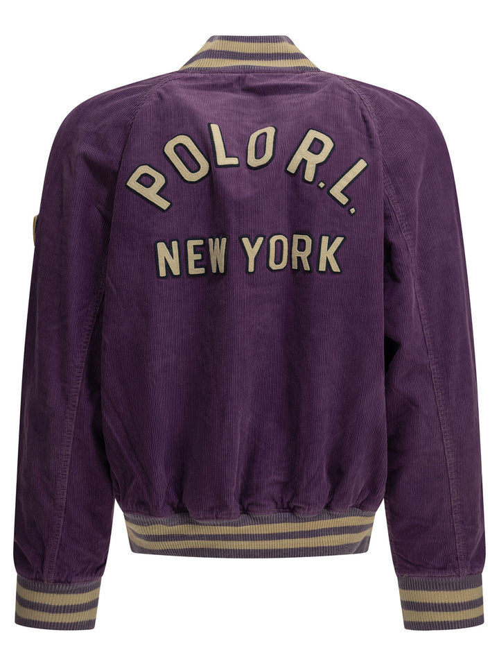 Polo Ralph Lauren Velvet Bomber Jacket With Logo Jackets and Coats - Purple | b08c265349123689e17831f66f7553f1dd354005