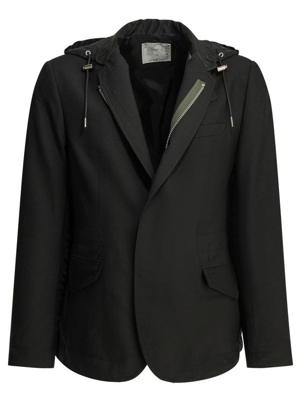 X Nylon Jackets And Coats Black