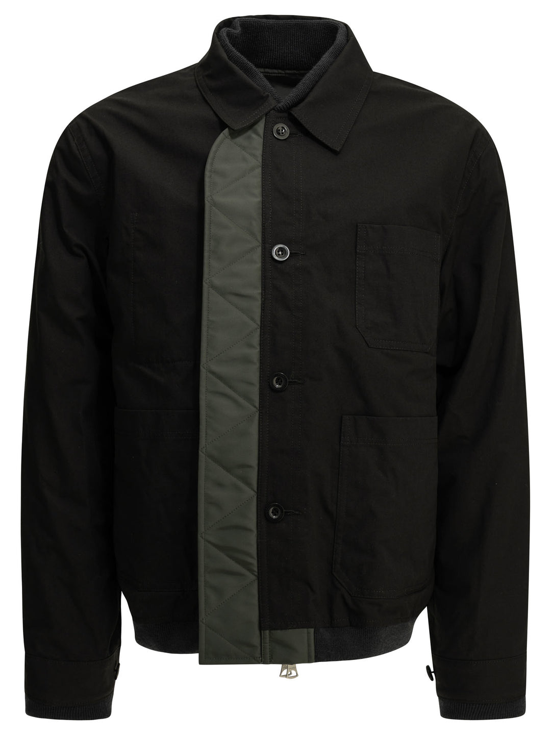Sacai Nylon Twill X Ripstop Reversible Jackets and Coats - Black | 779cbdf835f3e072e92dabd3c14cb10e3eb2f301