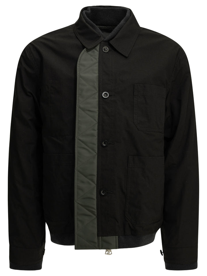 Sacai Nylon Twill X Ripstop Reversible Jackets and Coats - Black | 779cbdf835f3e072e92dabd3c14cb10e3eb2f301