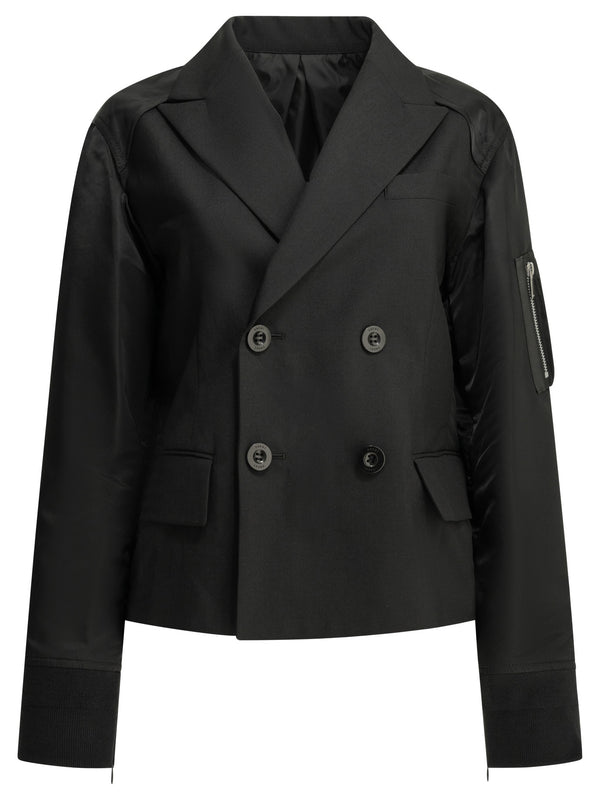 X Nylon Jackets And Coats Black