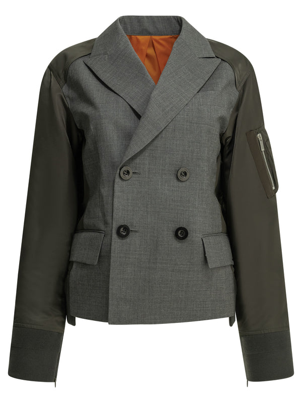 X Nylon Jackets And Coats Grey