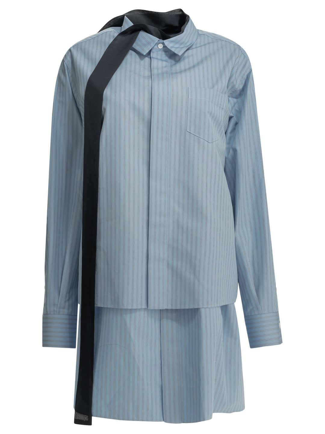 Sacai Short Shirtdress Dresses - Light blue | d4a3289354e229482467034318d58f04ec0dc0c3