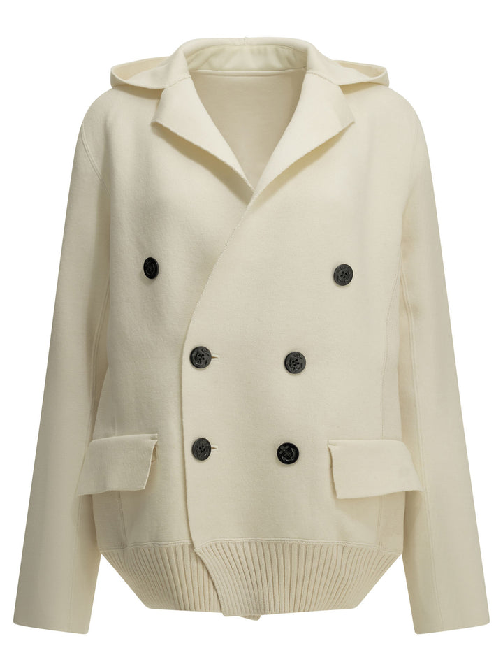 Sacai Double-Breasted Blazer Jackets And Coats White