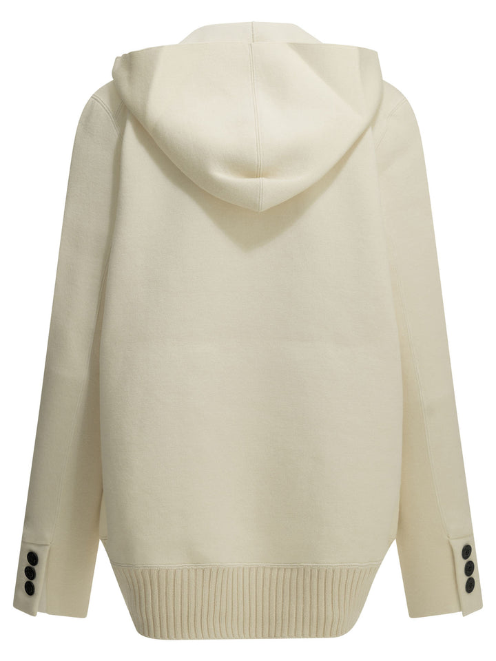 Sacai Double-Breasted Blazer Jackets And Coats White