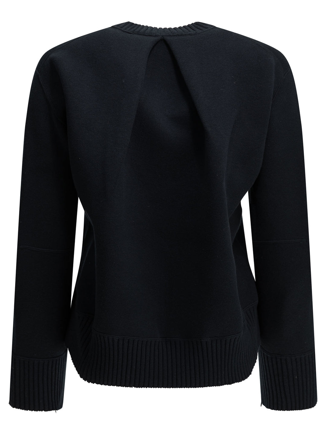 Sacai Crew-Neck Sweater Made Of A Cotton-Cashmere Blend Knitwear - Blue | a686e54270615a1b0c8e55b8aff6f5de9dee027c