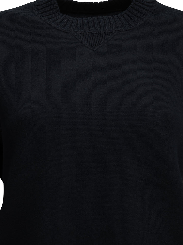 Sacai Crew-Neck Sweater Made Of A Cotton-Cashmere Blend Knitwear - Blue | 5dfa56fc8702c0566c8bc99a905a8582723bef15