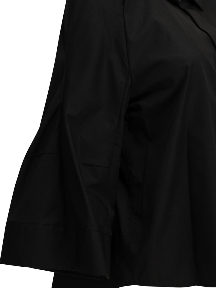 Sacai Poplin Shirts - Black | a7580e2aced8f49acc592ff6c5f2948d37699147