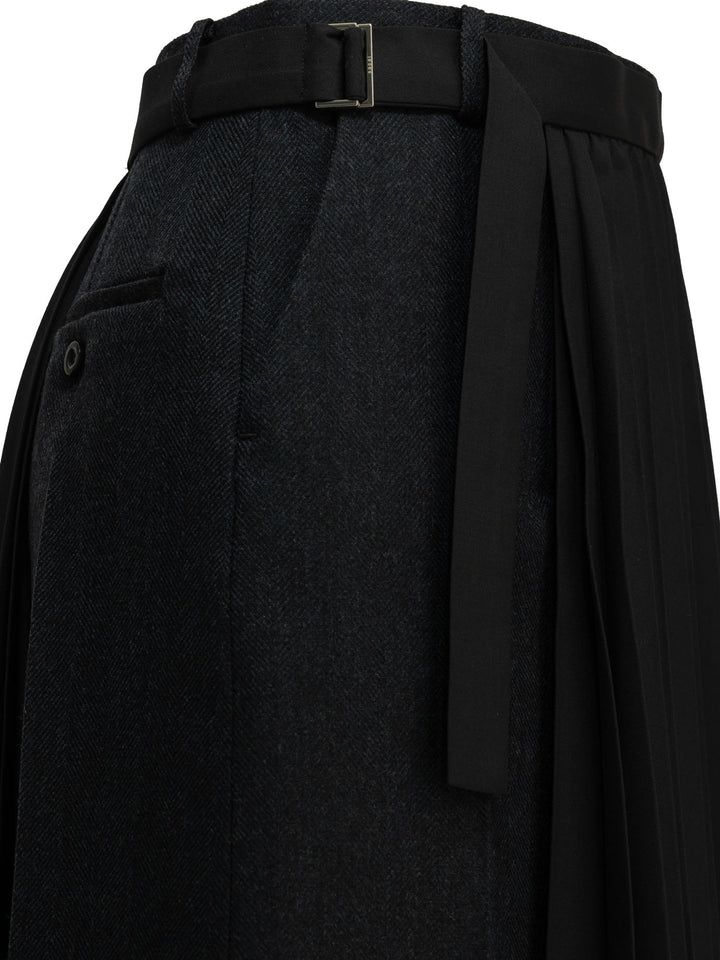 Sacai Pleated Skirts - Blue | 0830355e52dec10333ebfb2b9213214cb58aff5f