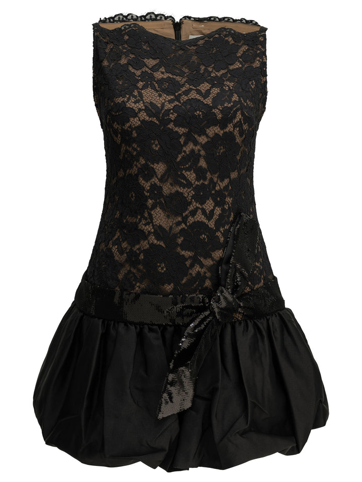 Self-Portrait Short Balloon Dress Black