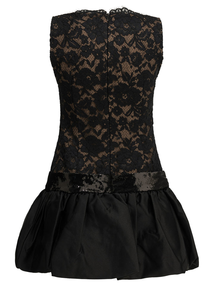 Self-Portrait Short Balloon Dress Black