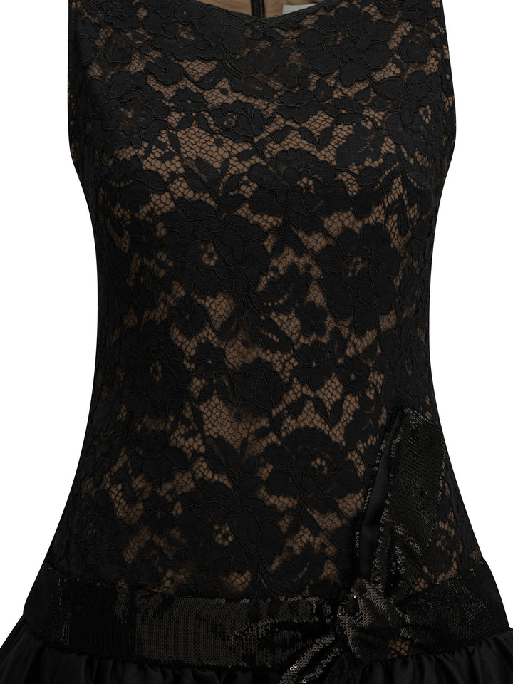 Self-Portrait Short Balloon Dress Black