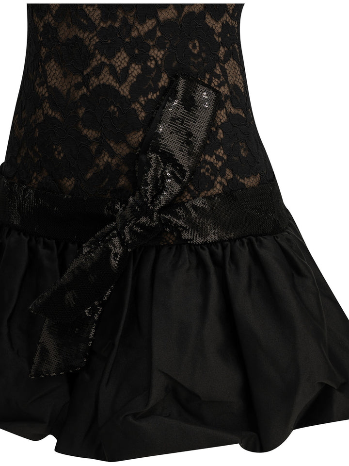 Self-Portrait Short Balloon Dress Black