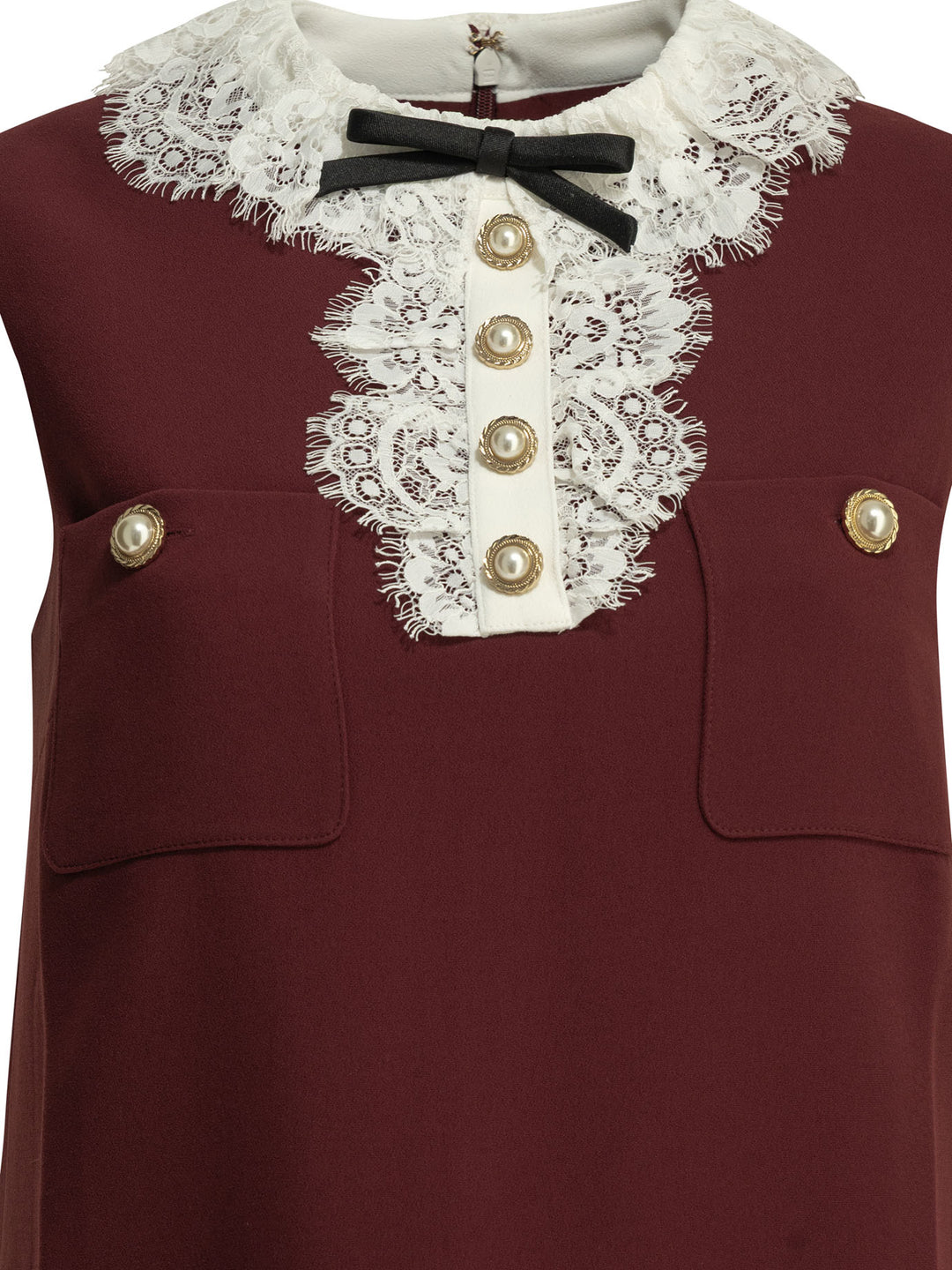 Self-Portrait Short Dress With Lace Detail Dresses - Bordeaux | e16d039ce60eec0b49d577b5a9a0bd27e540d7c2