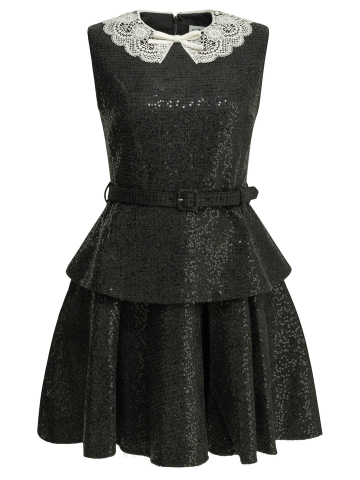 Self-Portrait Short Sequin Dress Dresses - Black | 0cf007beccbdb481ad5afd336c2194fbea48acd1