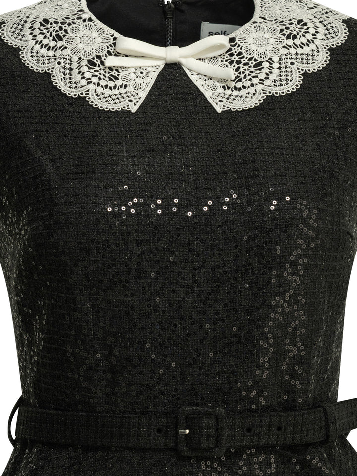 Self-Portrait Short Sequin Dress Dresses - Black | d9a203fc675987ef809e544270134ea66c2ddffc