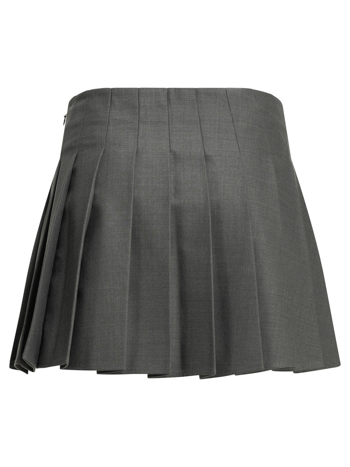 Self-Portrait Pleated Miniskirt Skirts - Grey | ee387128c281595e370e4c32e98a8b9c5cdf05ae