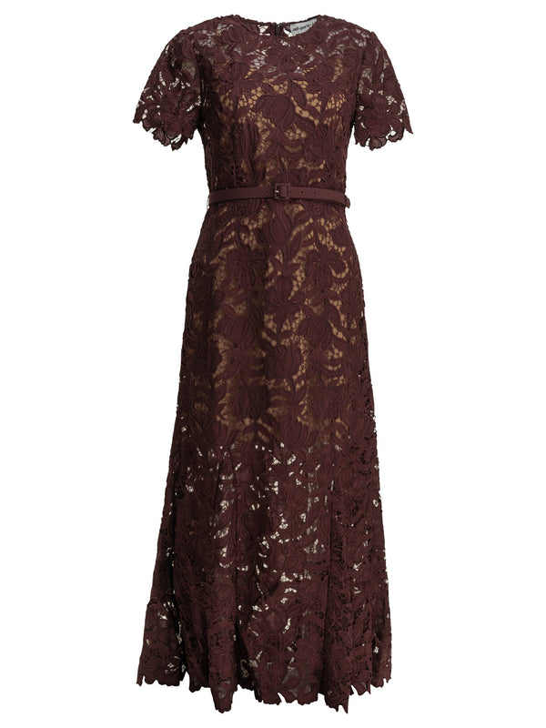 Lace Midi Dress Dresses Bordeaux