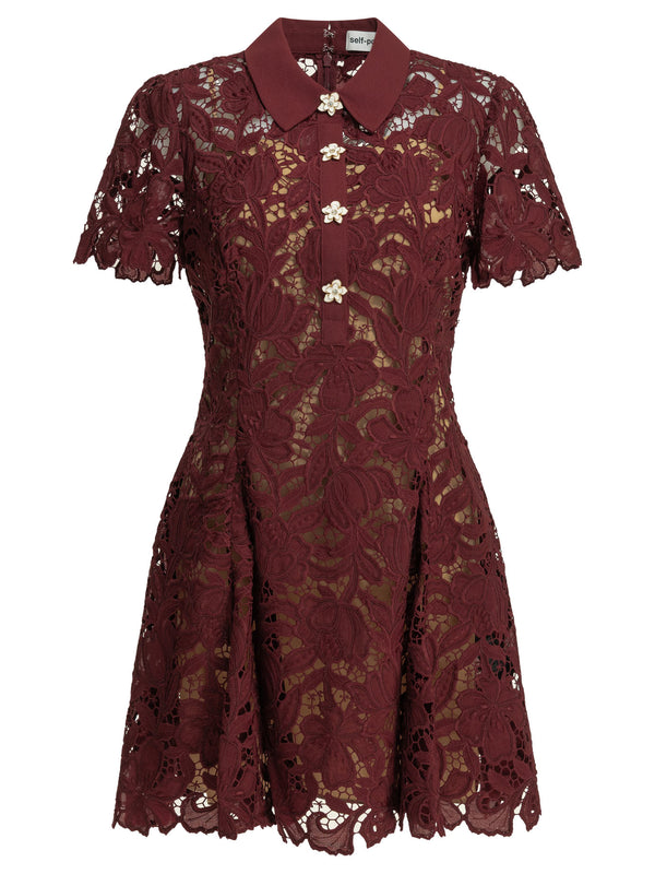 Short Lace Dress Dresses Bordeaux
