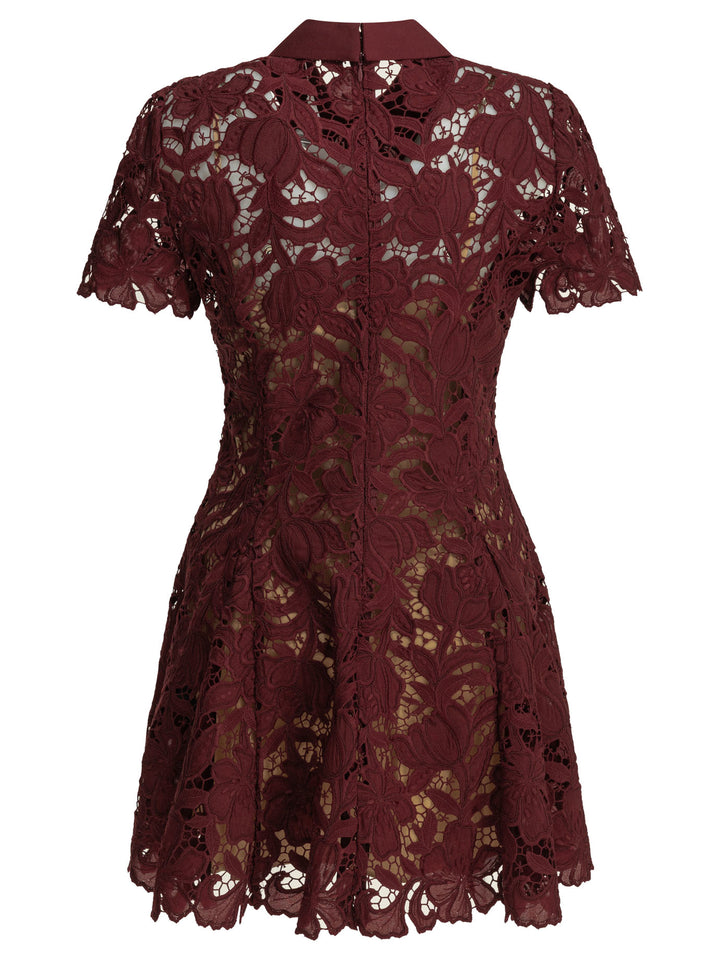 Self-Portrait Short Lace Dress Dresses - Bordeaux | cb6c314d0167f73cd4f2590078453e9698afede2