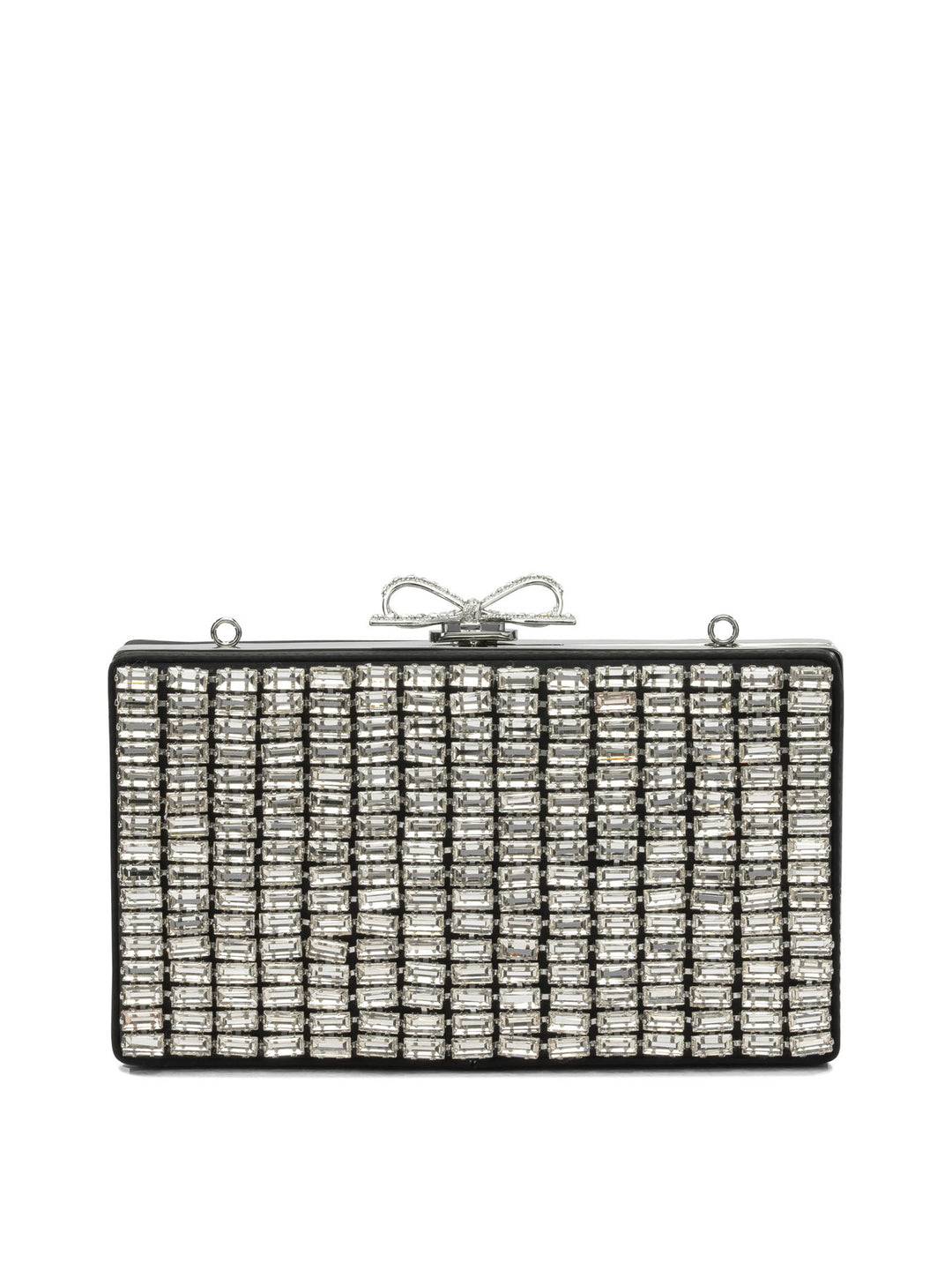 Self-Portrait Crystal Clutch Bag Clutches Silver