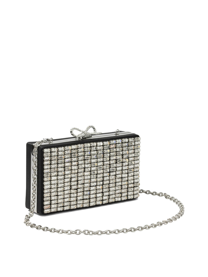 Self-Portrait Crystal Clutch Bag Clutches Silver