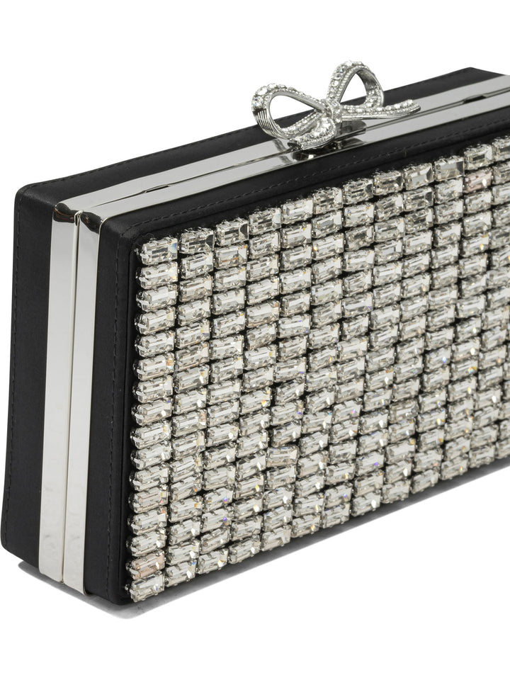 Self-Portrait Crystal Clutch Bag Clutches Silver