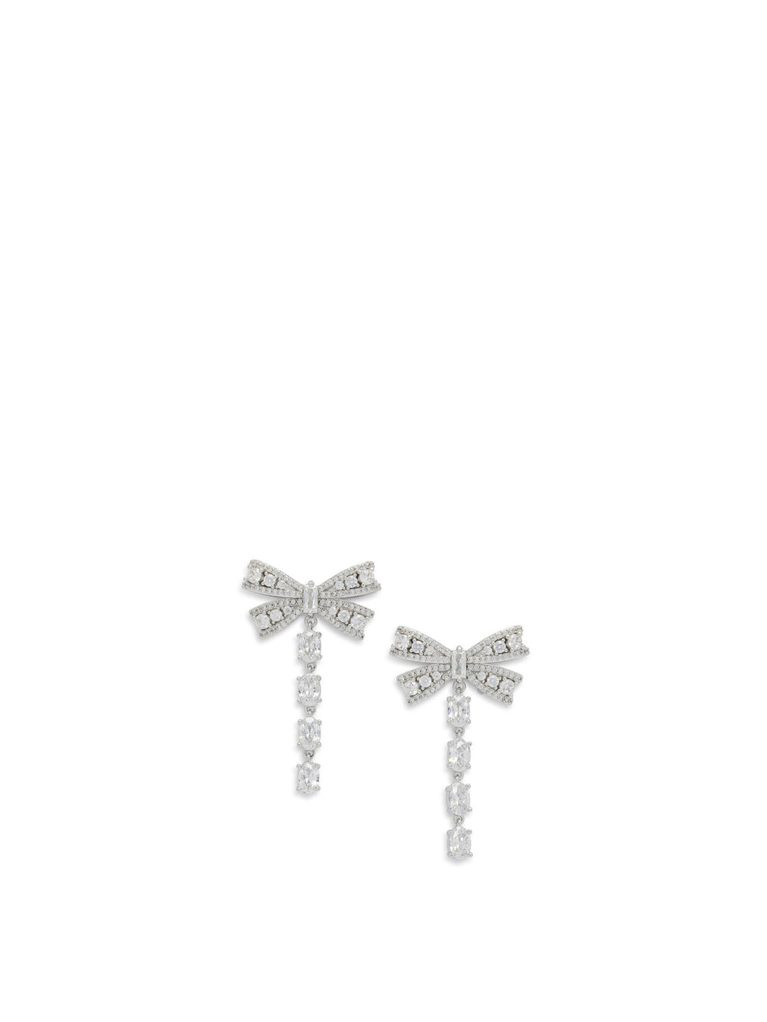 Self-Portrait Dangling Earrings With Crystals Jewels - Silver | 2c8fd222525cc8bc819f8e7149386ca32c445c3e