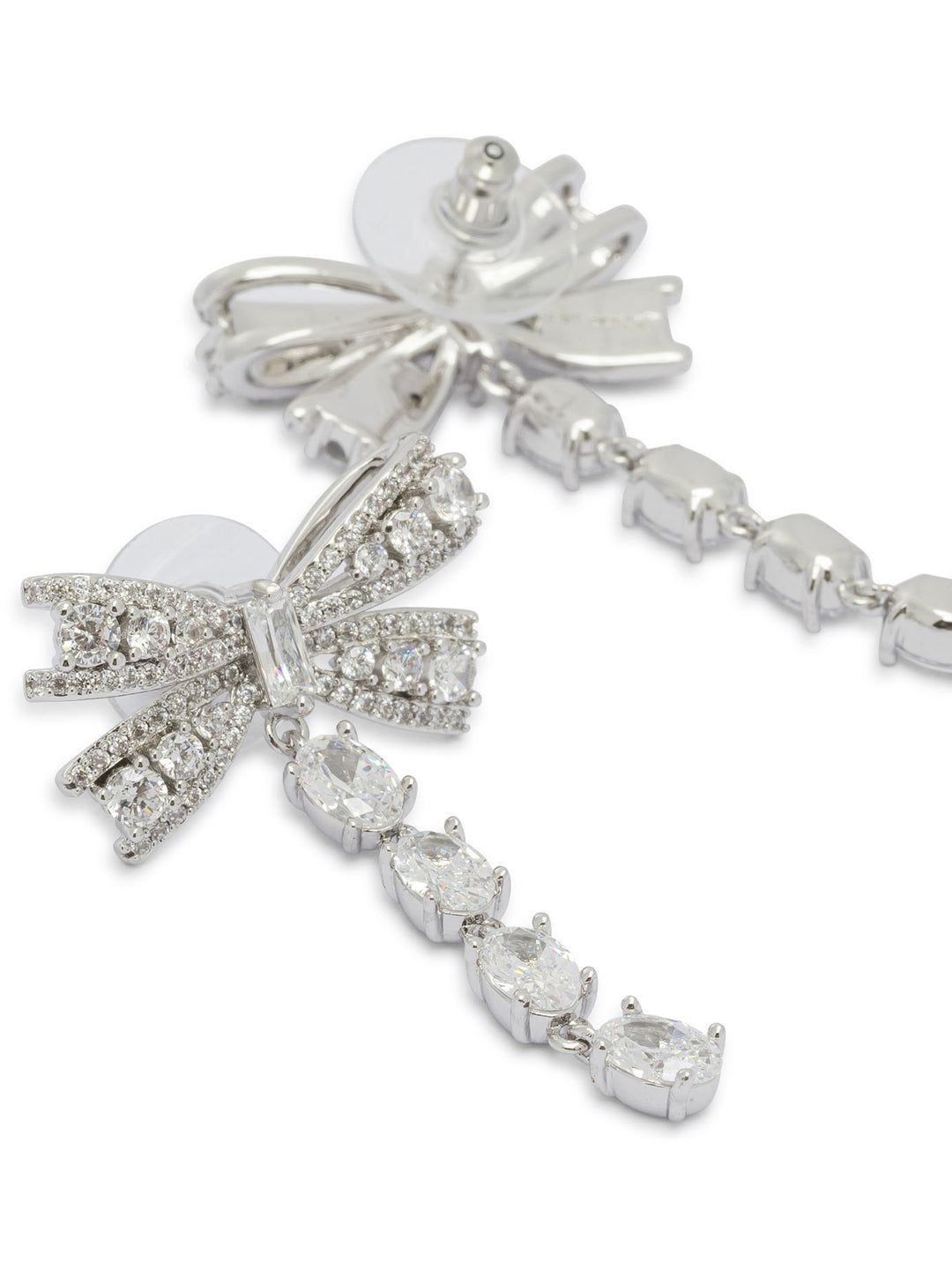Self-Portrait Dangling Earrings With Crystals Jewels - Silver | 0623d3ce88af754fb95d6e314d36f5488f586584