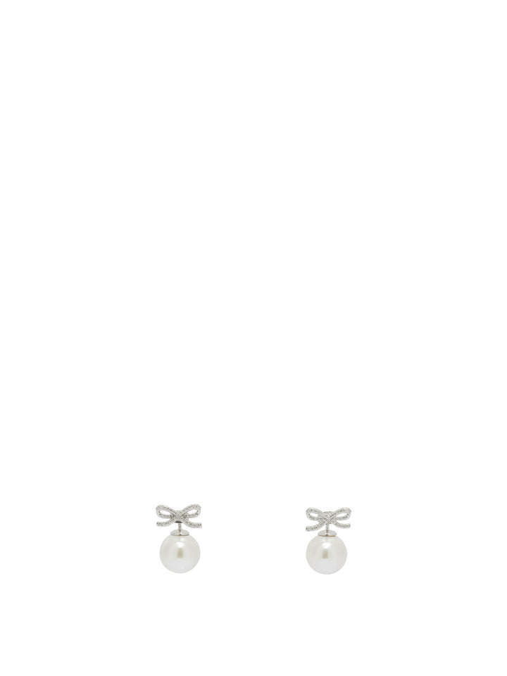 Self-Portrait Earrings With Pearl And Crystals Jewels - Silver | e437d692e6829639ea314b2f2545e9fb838571fb